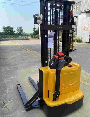 3500mm Full electric walkie stacker with widen fixed leg and forged fork used in narrow spaces
