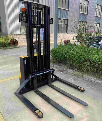 3500mm Full electric walkie stacker with widen fixed leg and forged fork used in narrow spaces
