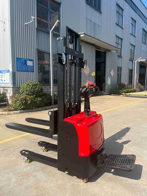 Double Lift 1 ton 1.6m 2m 2.5m 3m Electric Ride On Pallet Stacker
