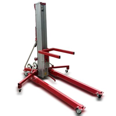 Outrigger Footprint 1.70*1.67 Human Hand Cranked Aluminum Alloy Lift With Platform Height Max 9m