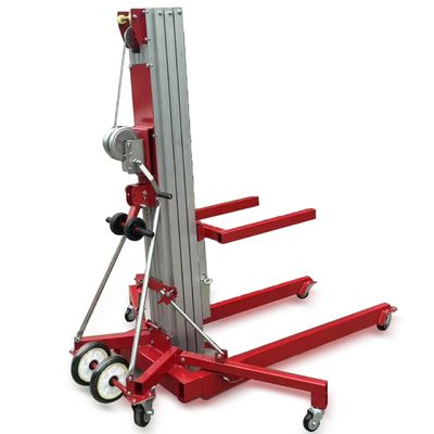 Outrigger Footprint 1.70*1.67 Human Hand Cranked Aluminum Alloy Lift With Platform Height Max 9m