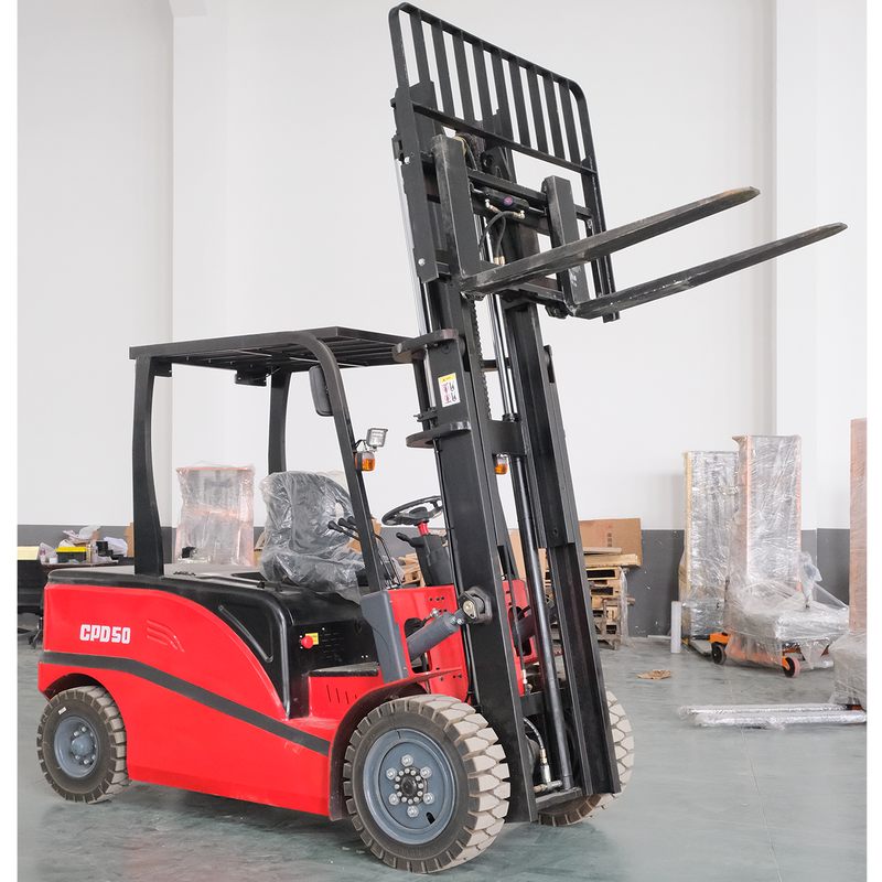 5000kg Four Wheel Electric Forklift Long Battery Life Factory Direct Sales Warehouse Material Handling Heavy Duty Lift Truck
