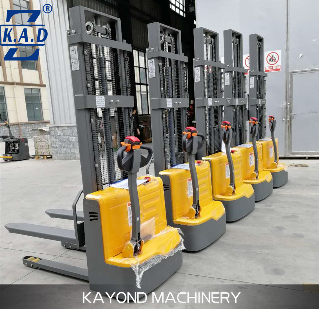 1600 Kg 1.6 Ton 3 Meters Electric Pallet Stacker Full Electric Walkie Stacker With Curtis Controller